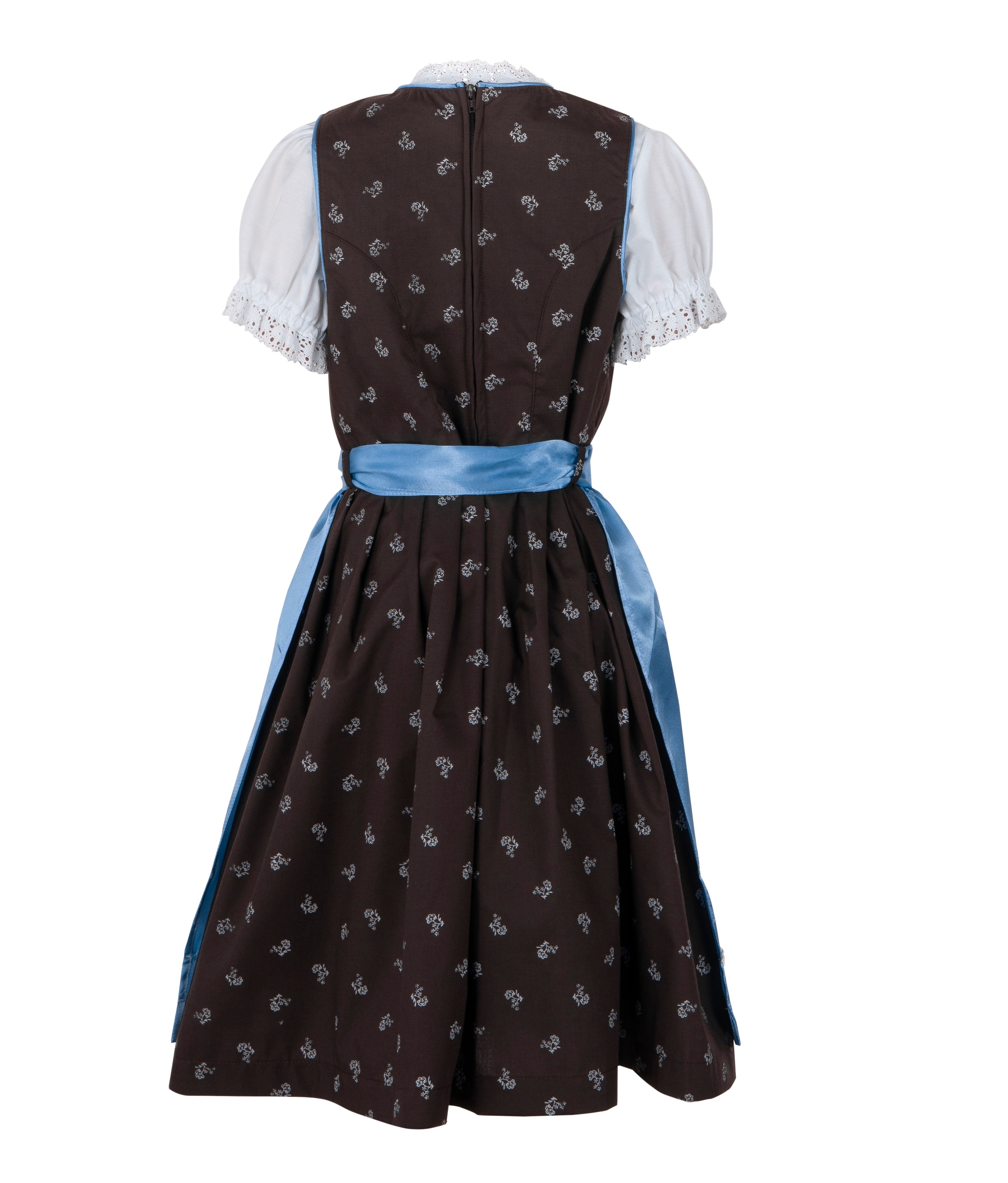 Ramona Lippert Dirndl Kinderdirndl Sophia Mädchen Trachtenkleid braun blau mit Bluse