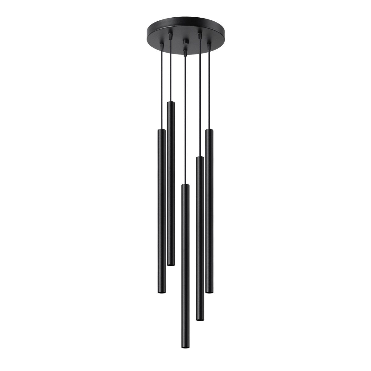 SOLLUX lighting Hängeleuchte Pendelleuchten Pastelo 5P Schwarz, Nicht enthalten