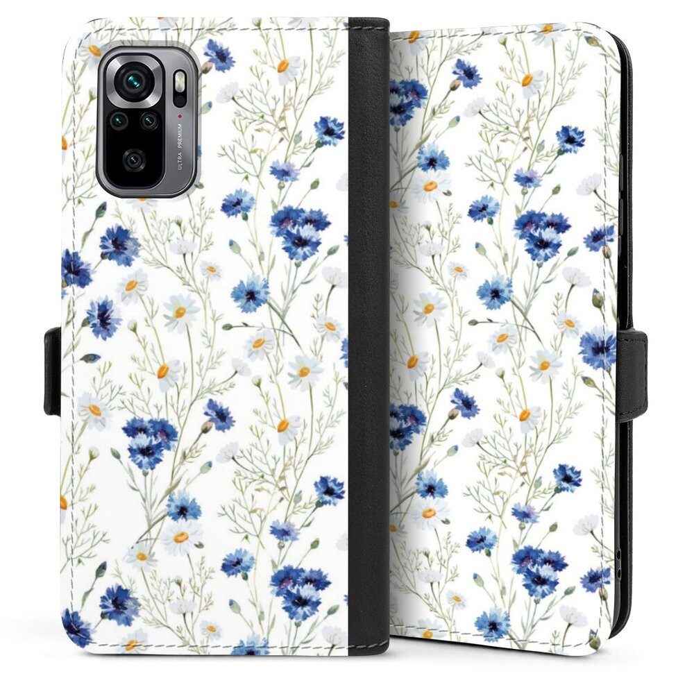 DeinDesign Handyhülle Muster Blume Blumen Flower Pattern 6, Xiaomi Redmi Note 10 4G Hülle Handy Flip Case Wallet Cover