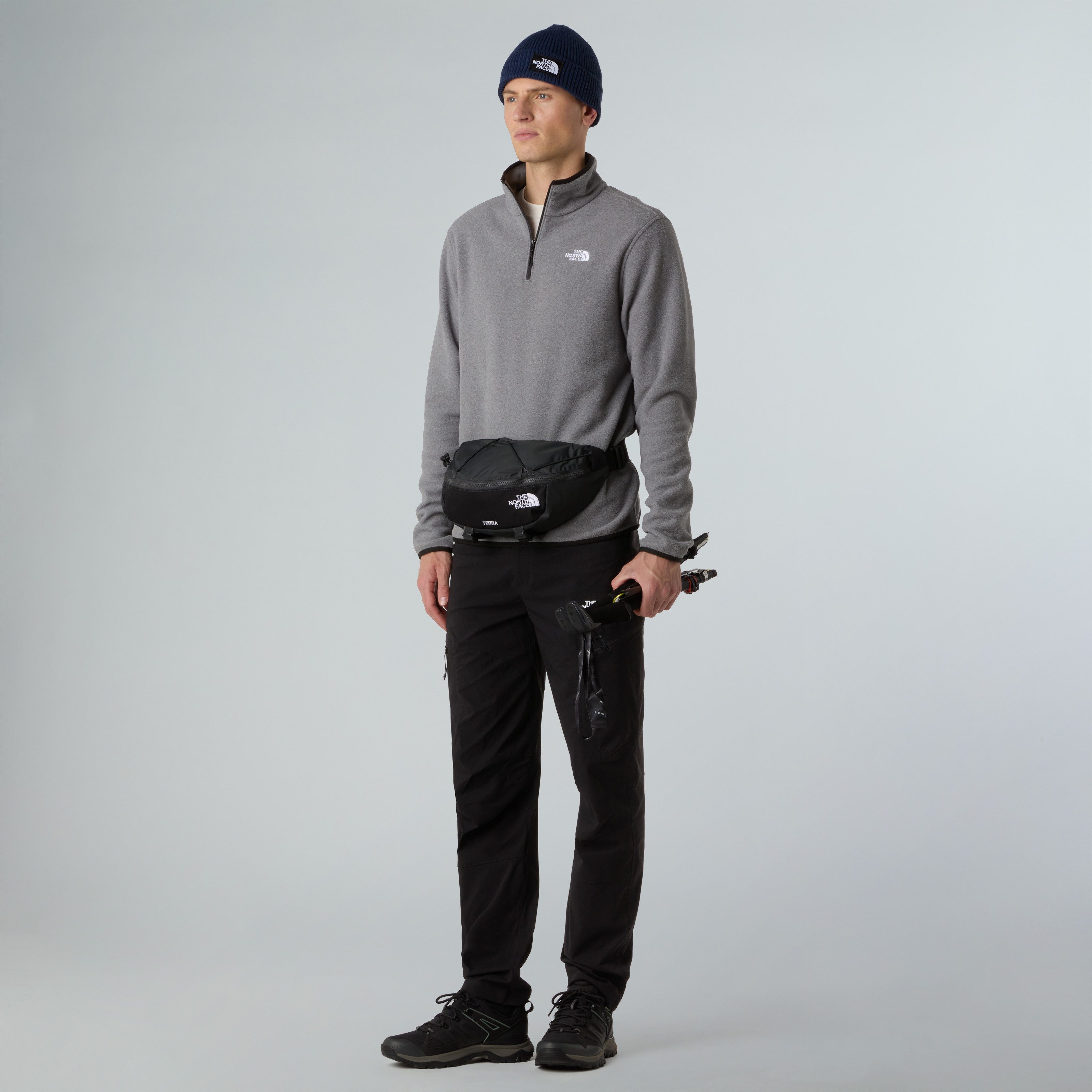 The North Face Fleecepullover M GLACIER FLEECE 1/4 ZIP JACKET 1/4-langer Reißverschluss, aus Polyester, feuchtigkeitsabweisend