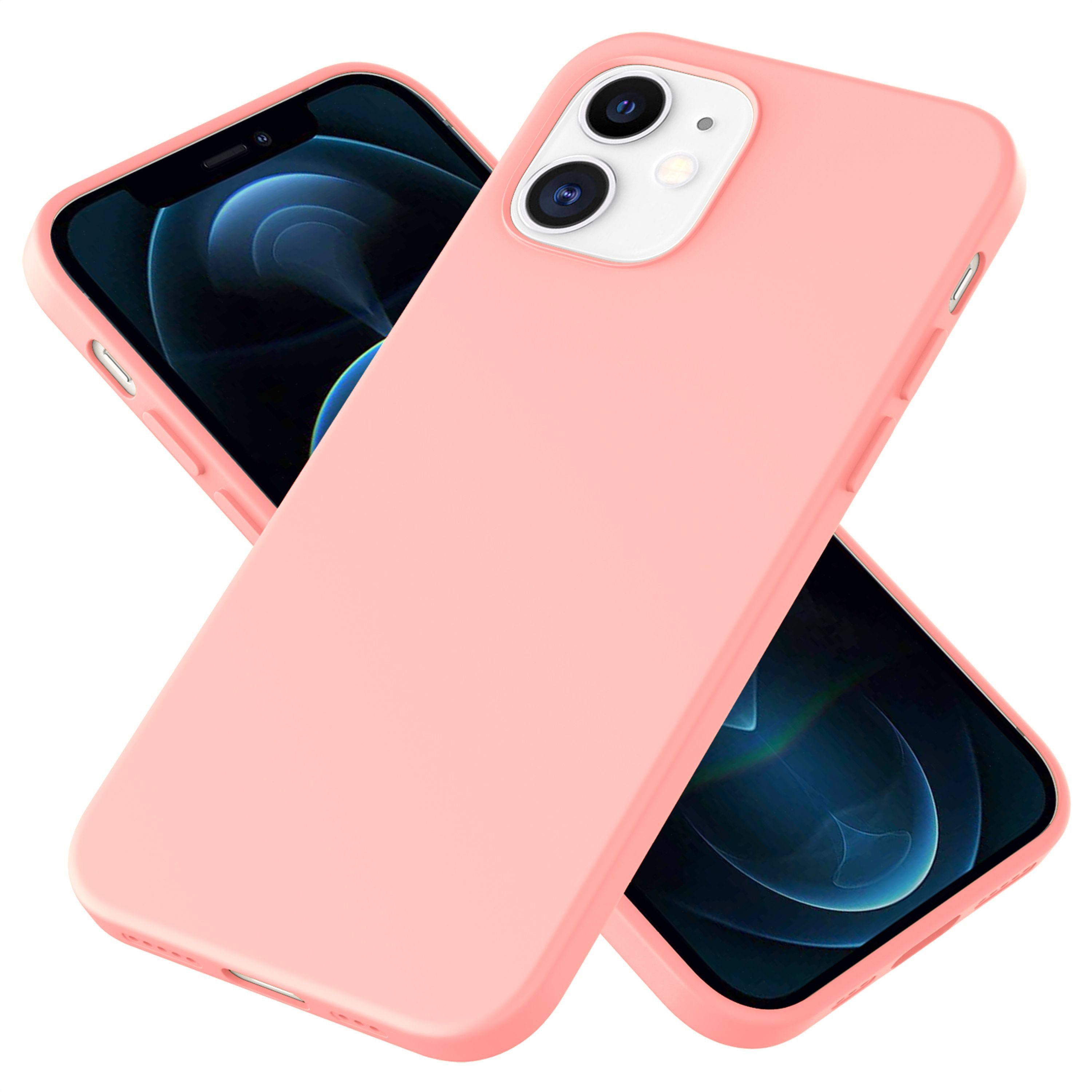 Nalia Smartphone-Hülle Apple iPhone 12 Apple iPhone 12 Pro 15,5 cm (6,1 Zoll), Silikon Hülle mit stabilem Kern / Schmutzresistent / Innen Mikrofliess