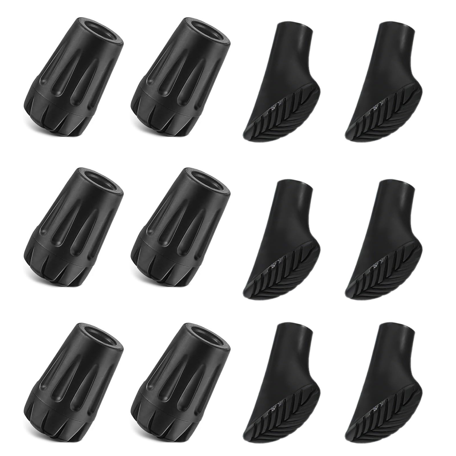 Wanderstöcke 12X Trekkingstock Gummipuffer Wanderstock Spitzen Gummi Set