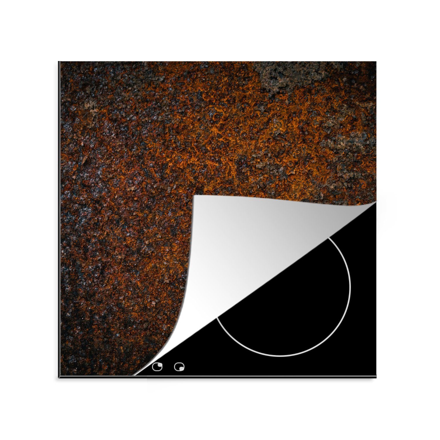 MuchoWow Herdblende-/Abdeckplatte Rost - Bronze - Platte, Vinyl, (1 tlg), 78x78 cm, Ceranfeldabdeckung, Arbeitsplatte für küche