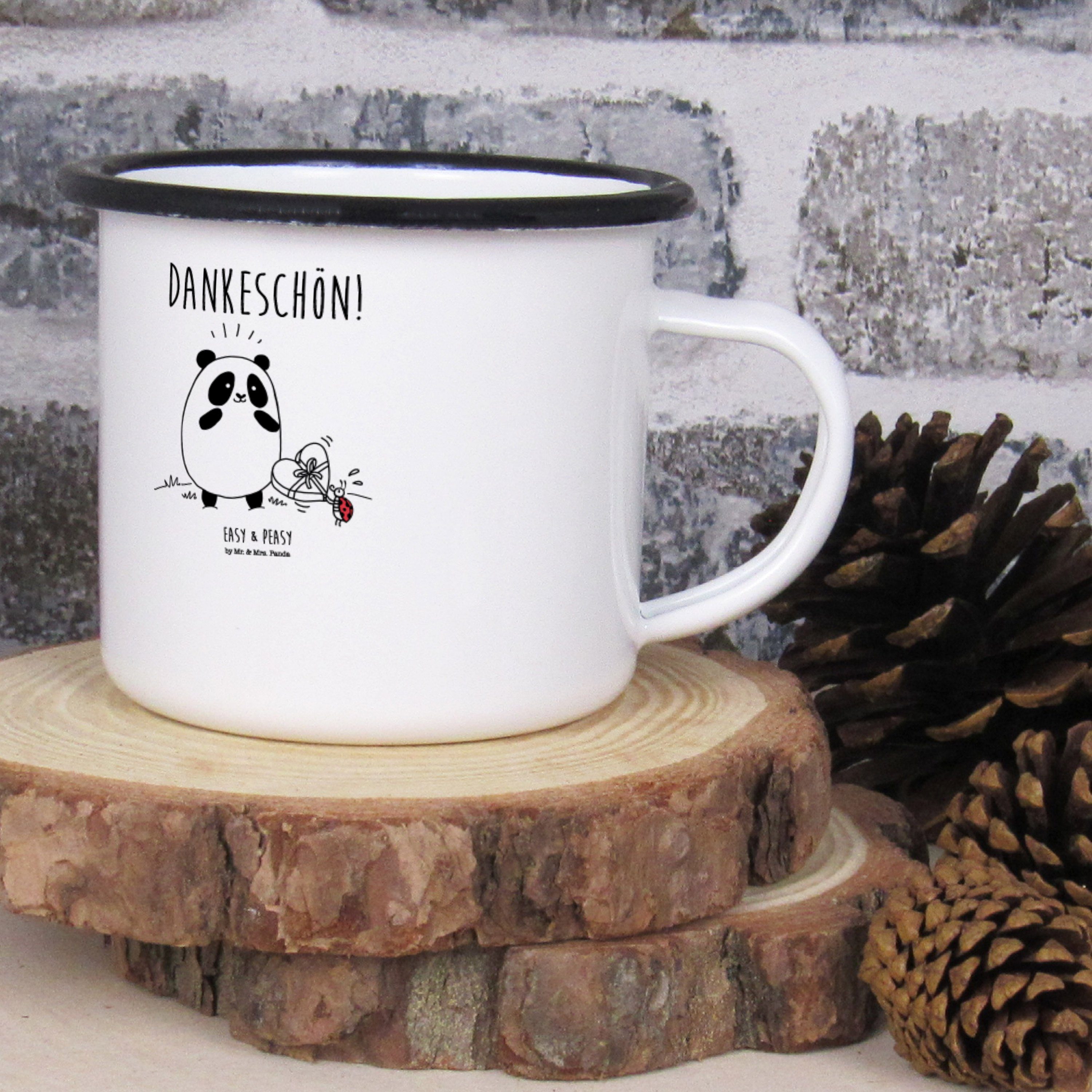 - Panda St) Dekobecher bruchs & Peasy Metalltasse, Weiß Mr. Easy & Geschenk, (1 - Mrs. Dankeschön Tasse,