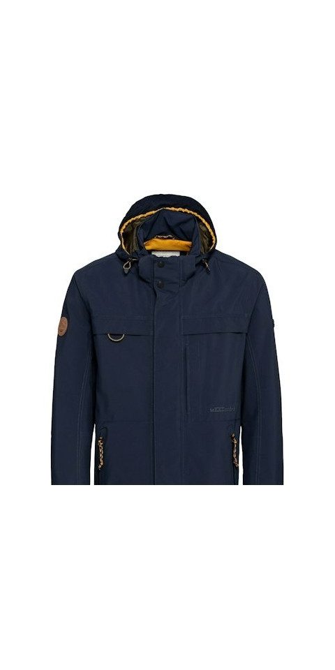 camel active Funktionsjacke Camel Active Herren Kurzjacke mit Abnehmbarer Kapuze in blau (1-St) Abnehmbare Kapuze