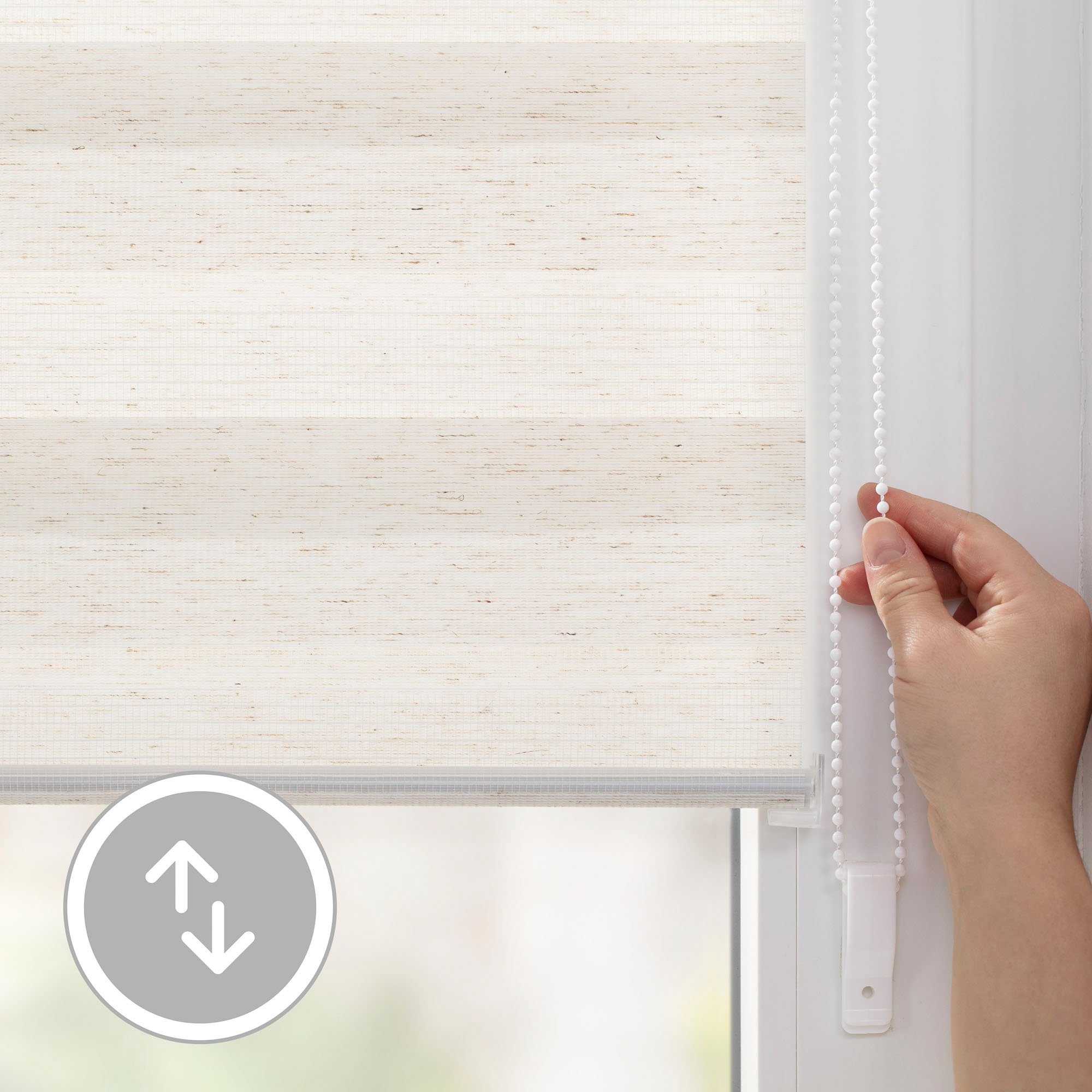 Doppelrollo Duo-Rollo Klemmfix, ohne Bohren, blickdicht, LICHTBLICK ORIGINAL, Lichtschutz, ohne Bohren, freihängend, Klemmfix, einfache Montage des Rollos
