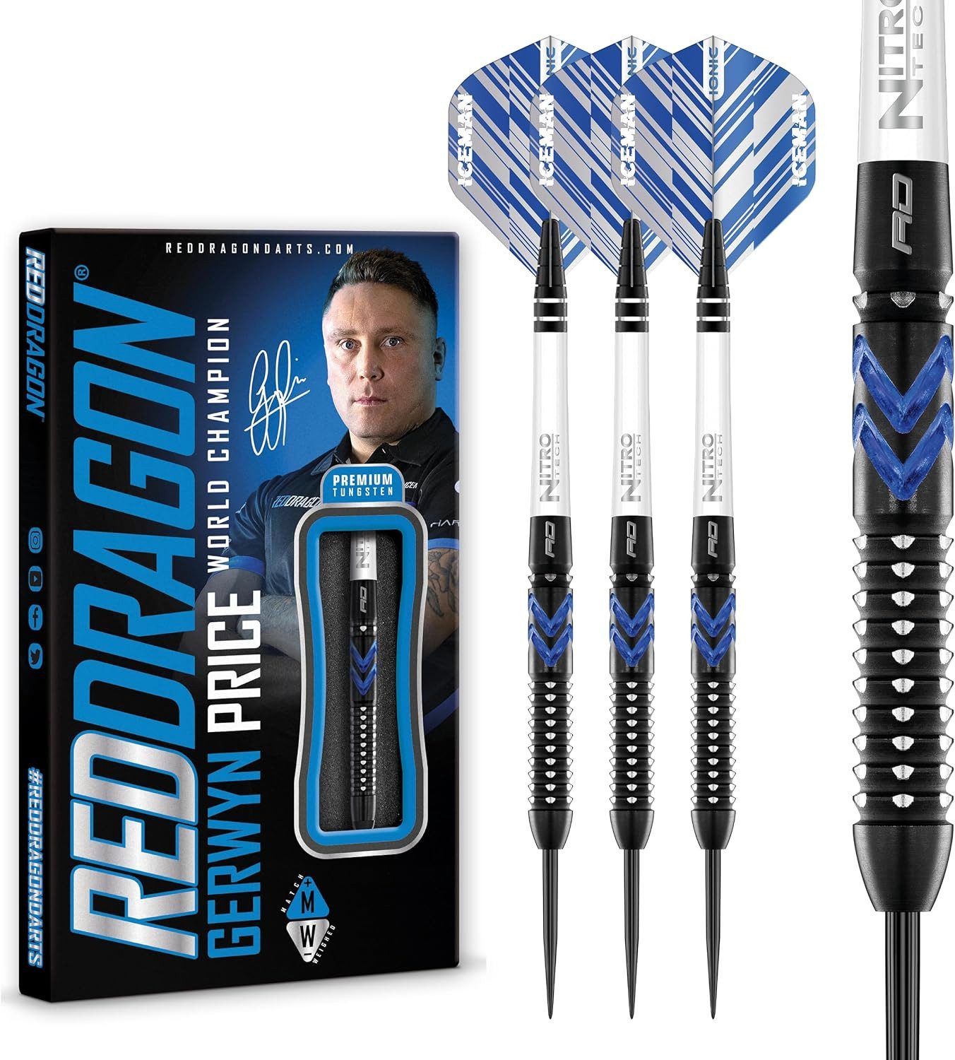 TARGET DARTS Dartpfeil RED DRAGON Gerwyn Price Blue Ice SE 22 gram Tungsten