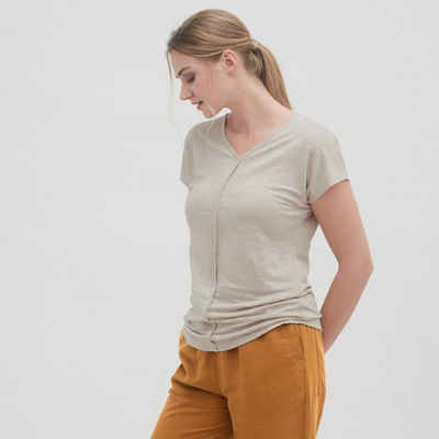 LIVING CRAFTS T-Shirt OCEANE Legeres, sommerliches Top aus reinem Leinen