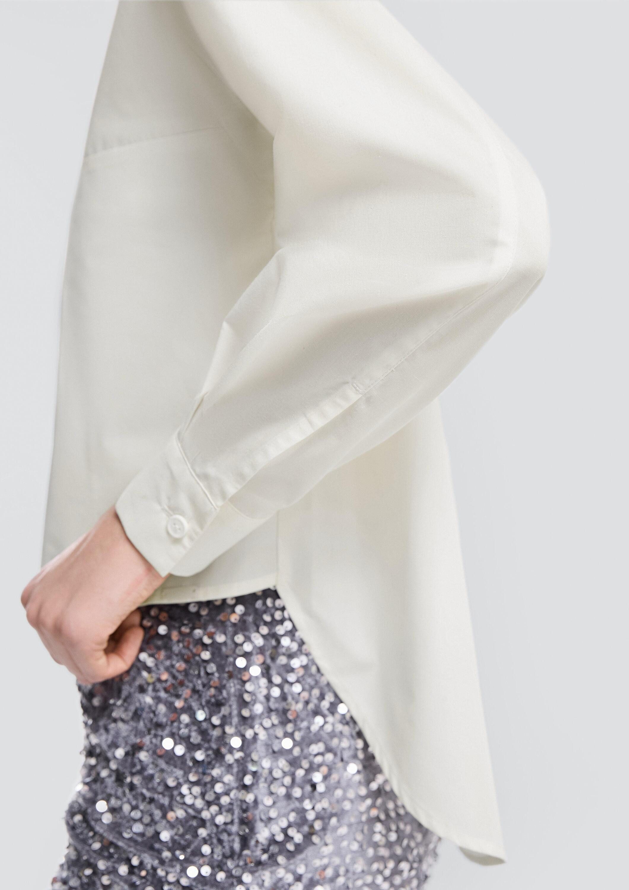 QS Langarmbluse Bluse Baumwollbluse