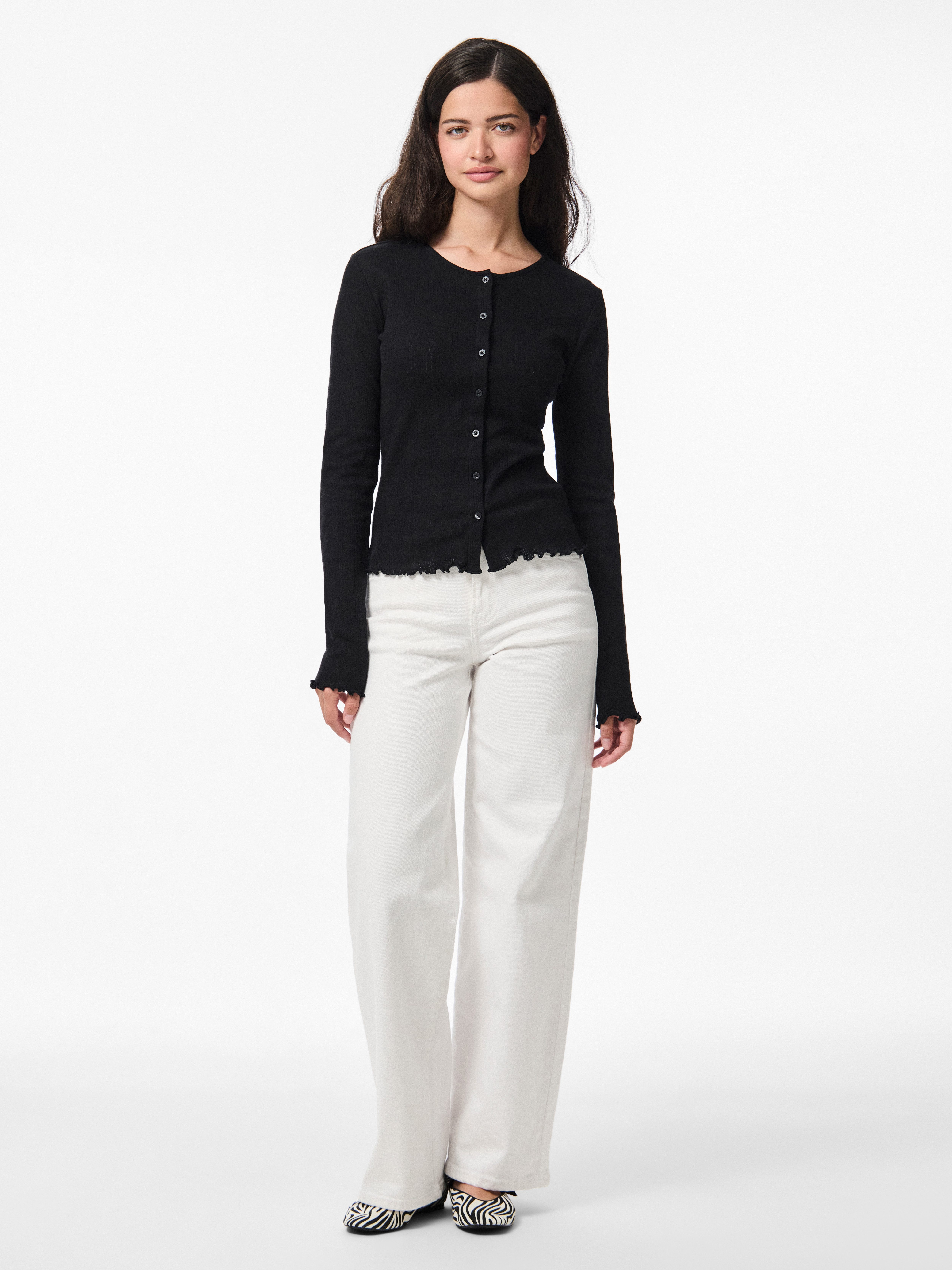 pieces Strickjacke PCMARIE LS POIN CARDIGAN JRS NOOS BC