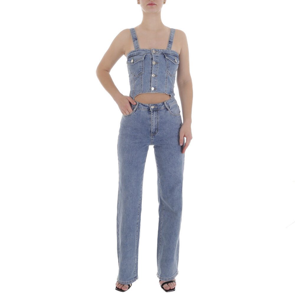 Ital-Design Jumpsuit Denim Set mit Cut-Out-Design günstig online kaufen