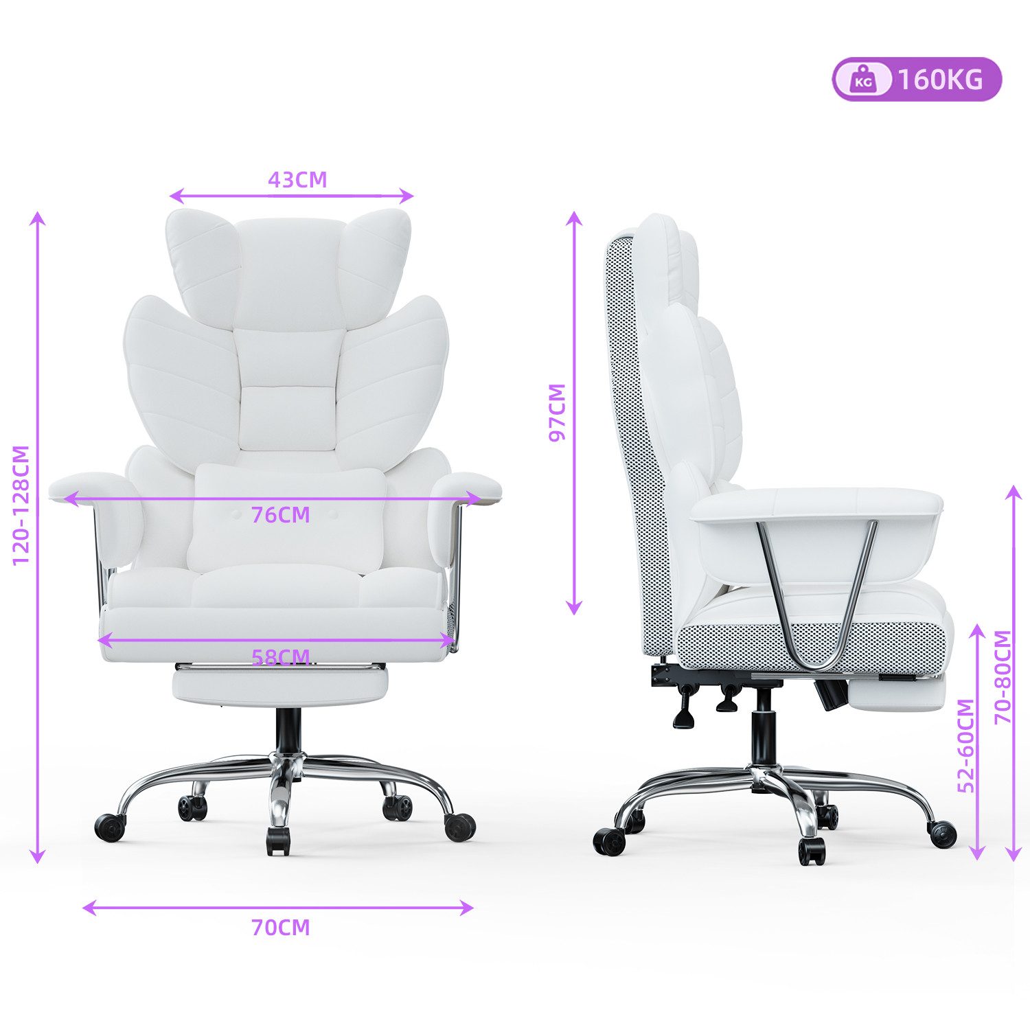 ZAISZE Bürostuhl Ergonomischer Leder Chefsessel mit Fußstütze – Komfort & Stil (Spar-Set), Hochlehner,Kopfstütze & Lordosenstütze,Höhenverstellbar & Drehbar