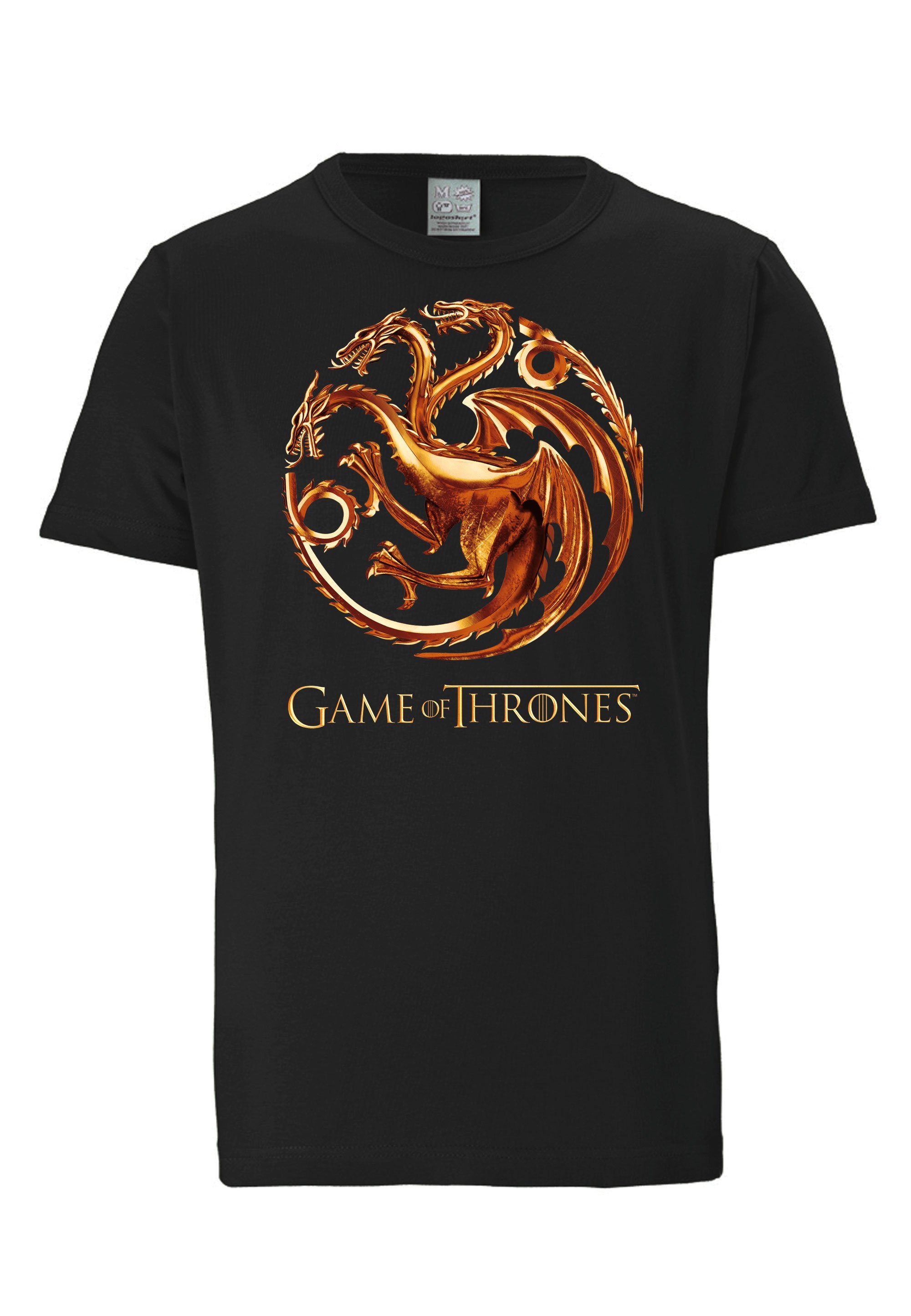 legeren bequemem mit Schnitt of Game Thrones Rundhals-Ausschnitt mit T-Shirt lizenziertem Im Originaldesign, LOGOSHIRT