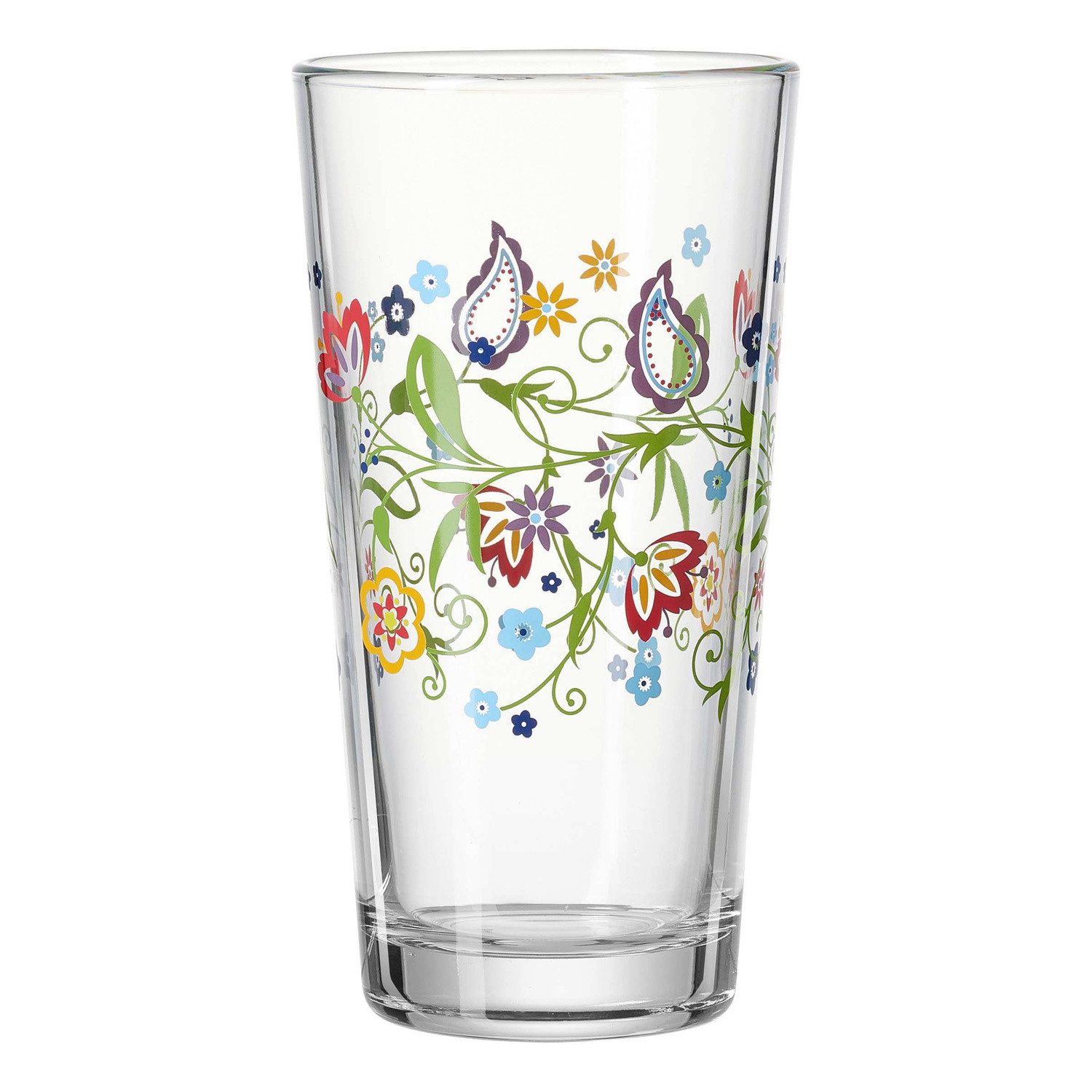 Ritzenhoff & Breker Glas Trinkglas Shanti mit Paisley-Blüten-Dekor 380 ml, Glas