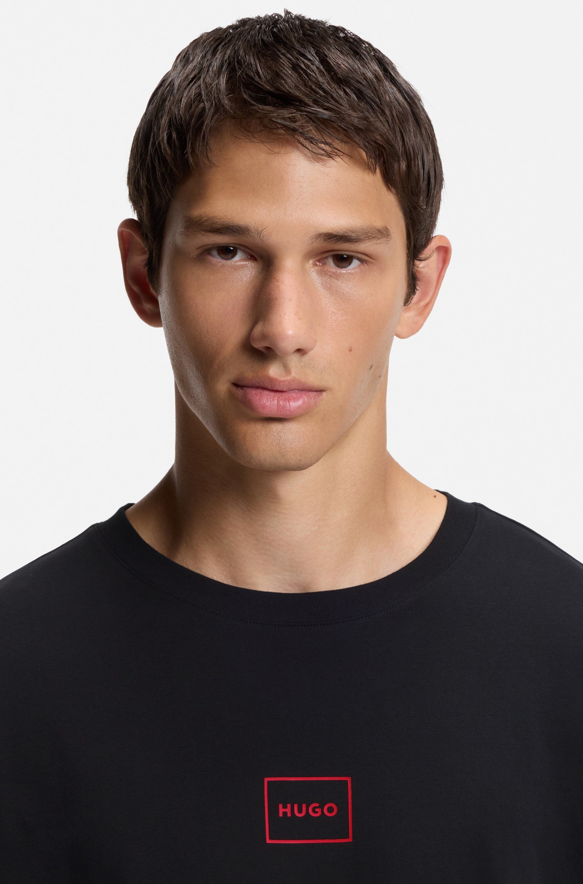 HUGO Langarmshirt T-Shirt Laze Longsleeve mit Rundhalsausschnitt