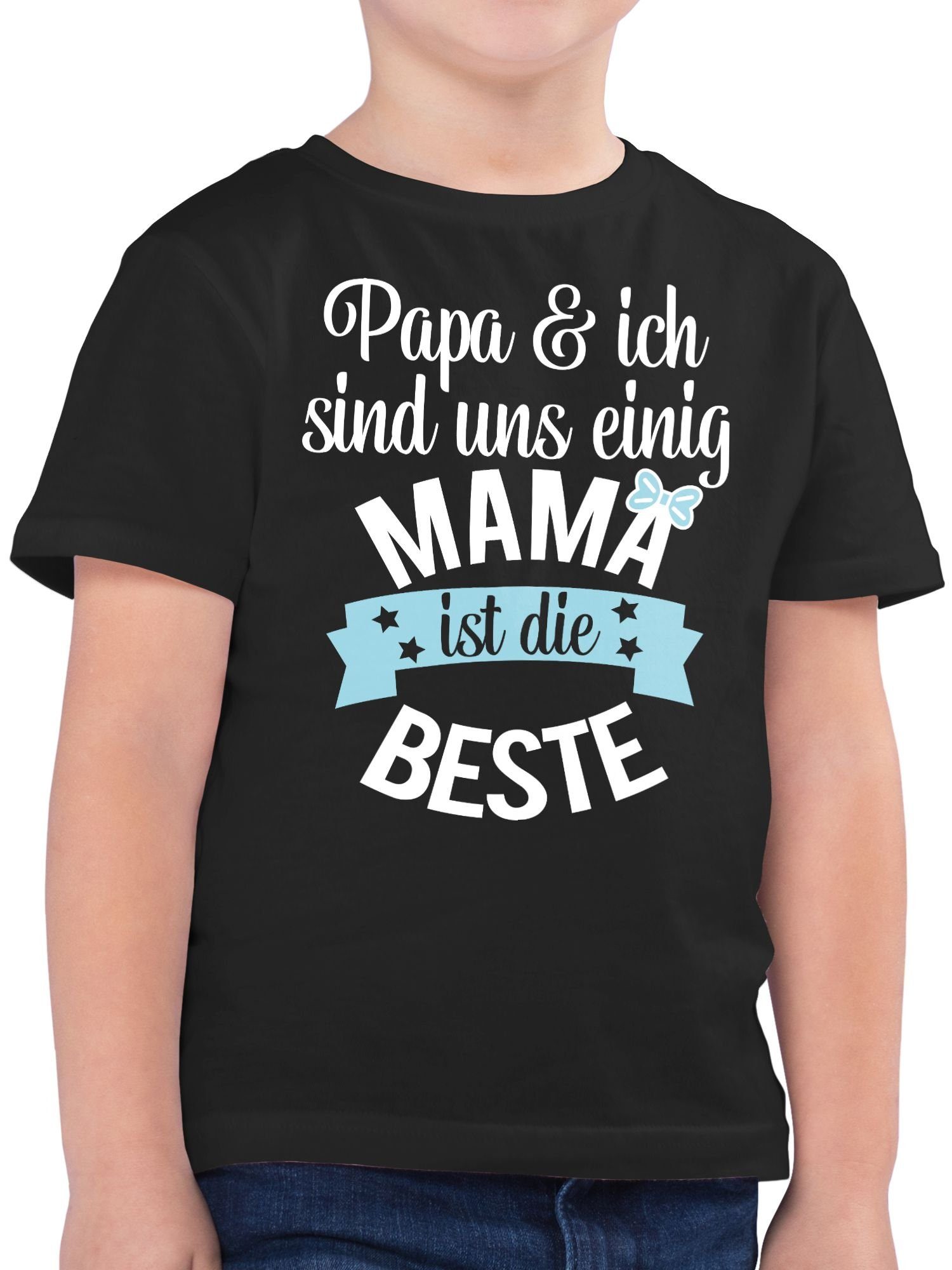 Shirtracer T-Shirt Mama ist die Beste I Muttertagsgeschenk 03 Schwarz