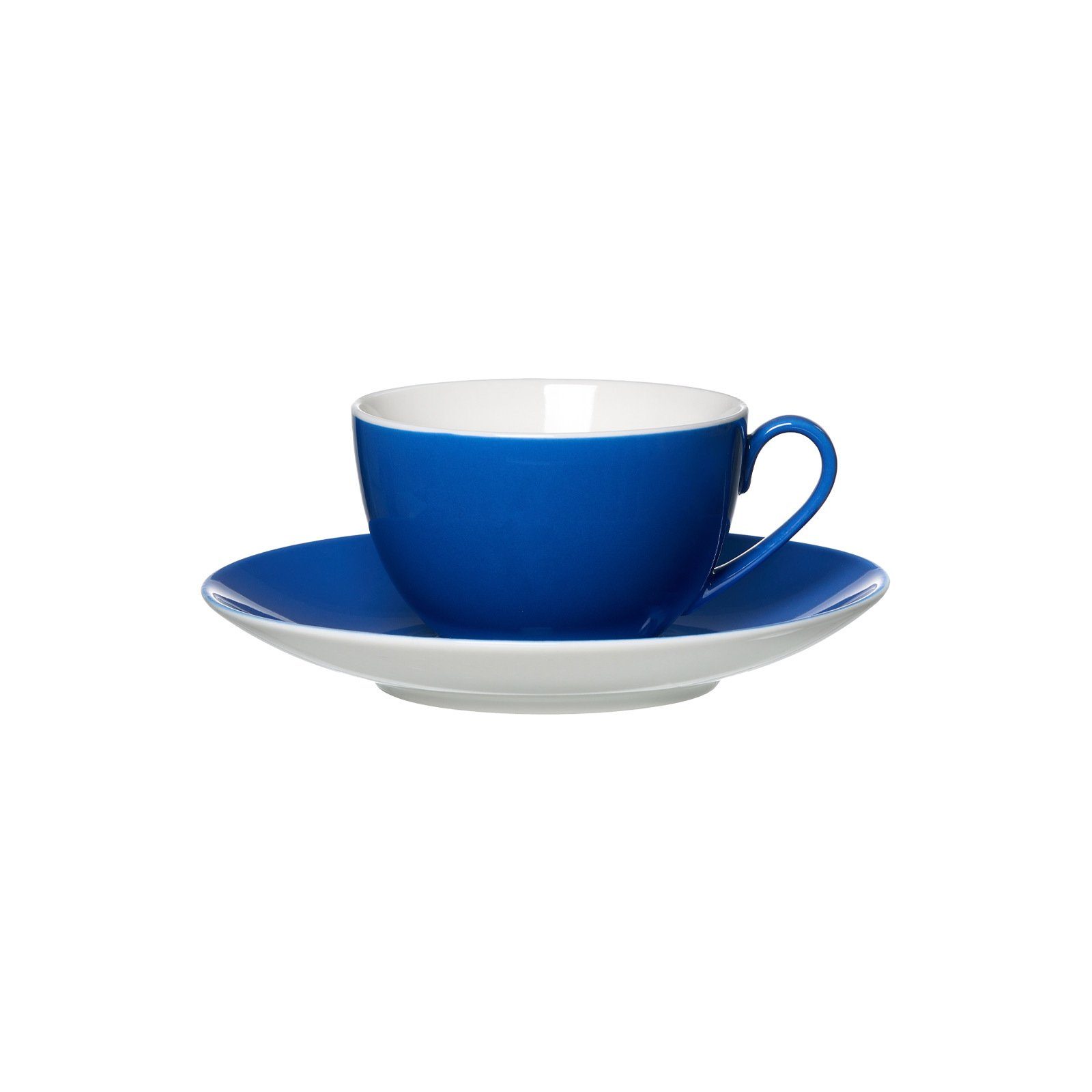 Indigo Tasse mit Untertassen Porzellan Breker 200 Kaffeetassen & Set, ml Doppio 6er Ritzenhoff Blau