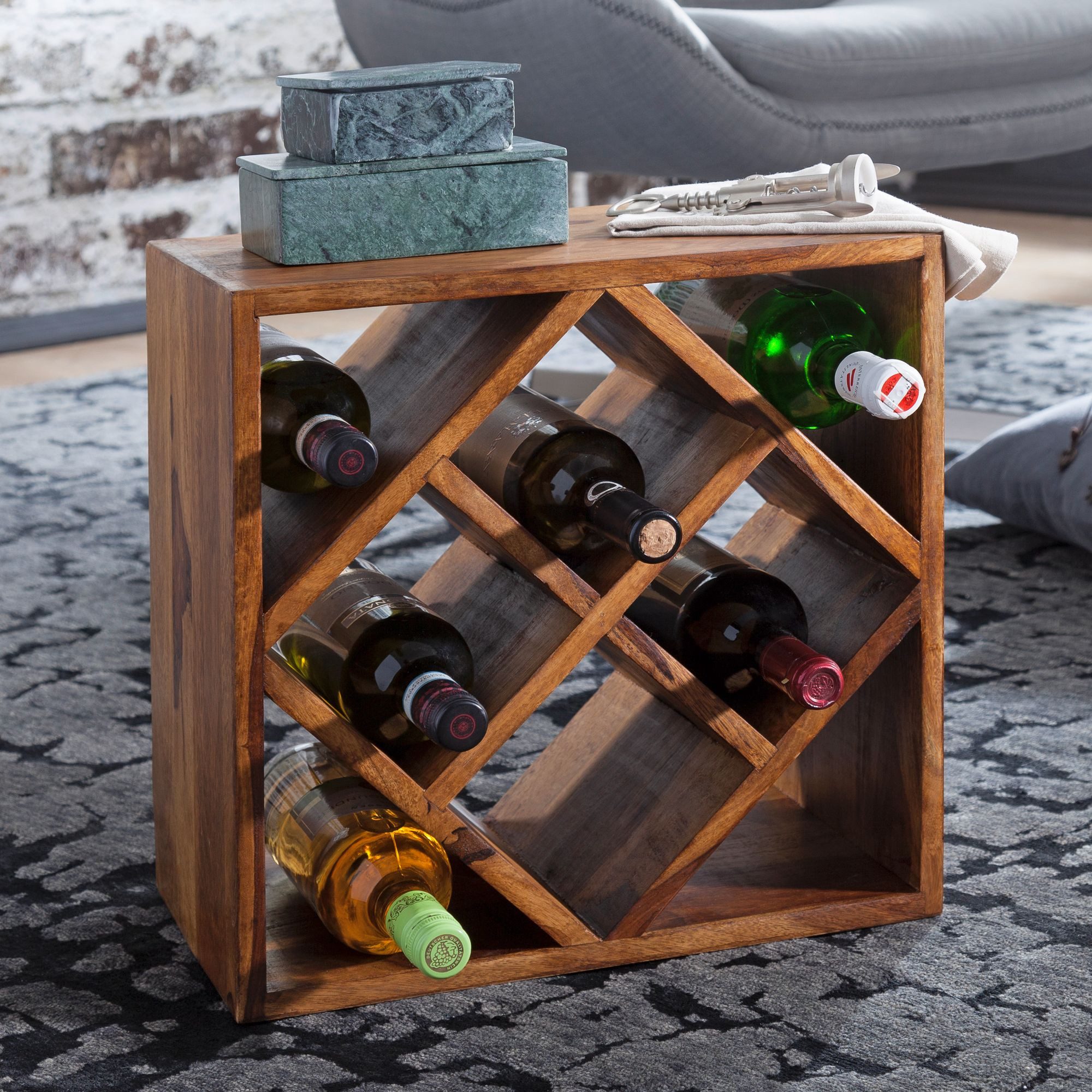 FINEBUY Weinregal FB50958, Massivholz 40x40x25cm, Regal günstig online kaufen