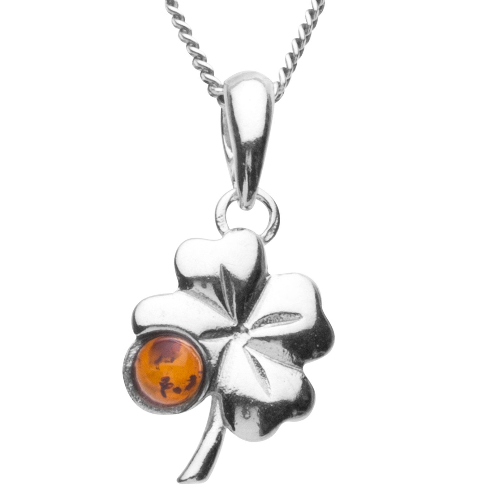 Kette mit Anhänger Ostsee-Schmuck Kette mit Anhänger Kleeblatt