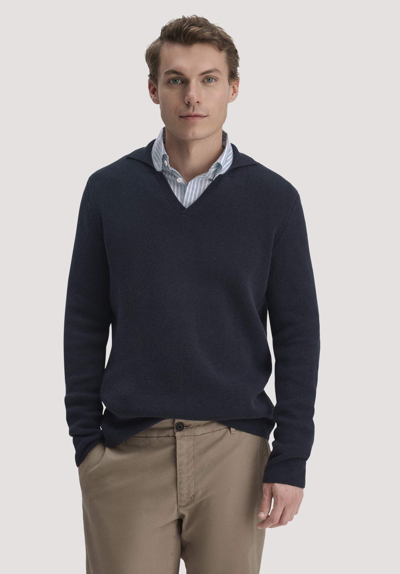 Hessnatur Strickpullover aus Leinen mit Bio-Baumwolle und LENZING™ ECOVERO™ (1-tlg)