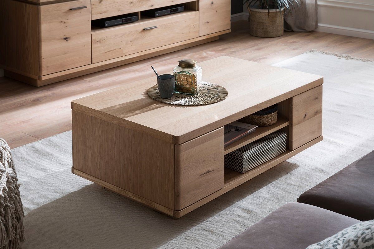 MCA furniture Couchtisch Couchtisch Barcelona, Balkeneiche Bianco / Eiche Bianco (No-Set), Breite 115 cm, Tischplatte aus Holzwerkstoff