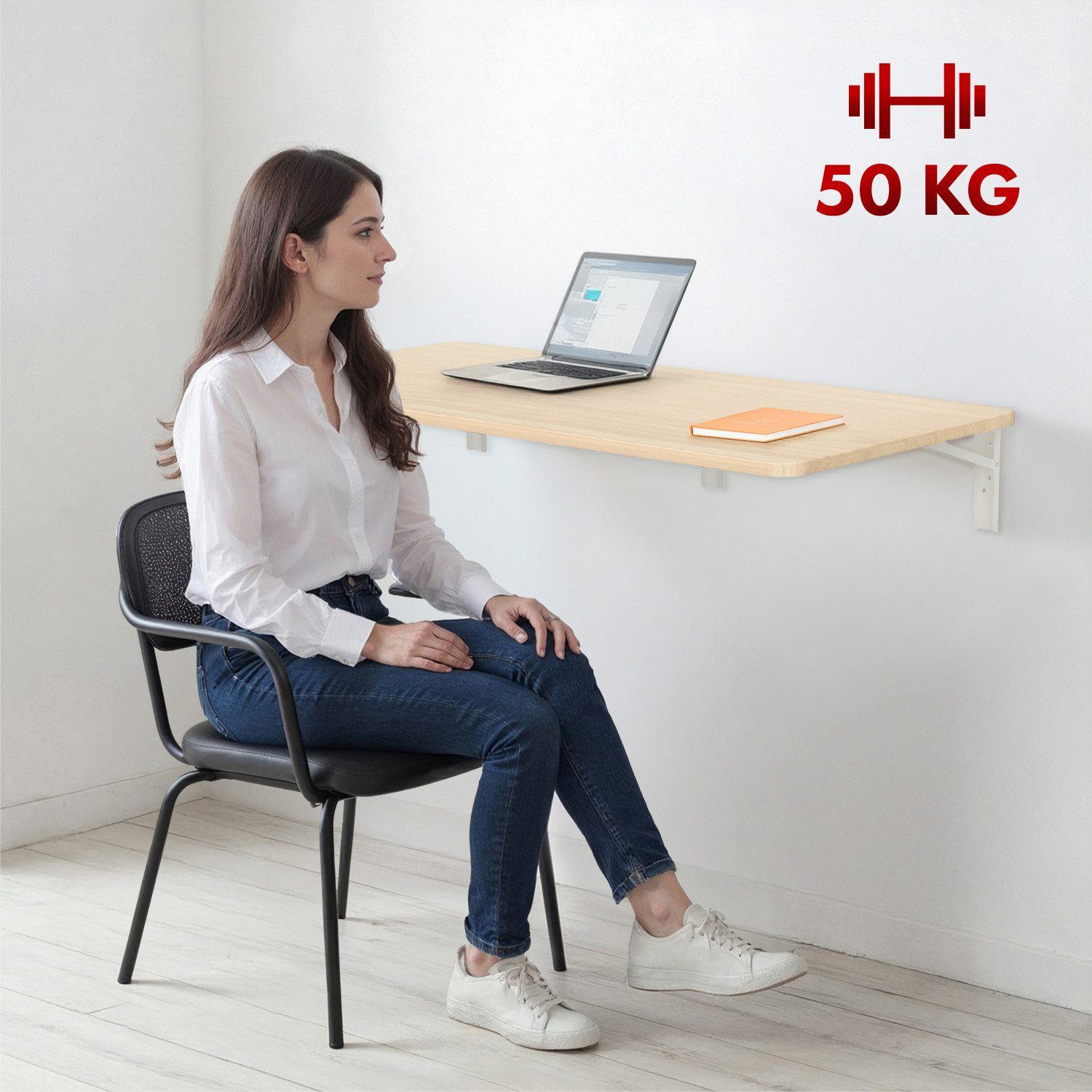 Maclean Wandregal MC-128 Klappbares Regal mit Aufsatz 100x40 cm, Wandschrei günstig online kaufen