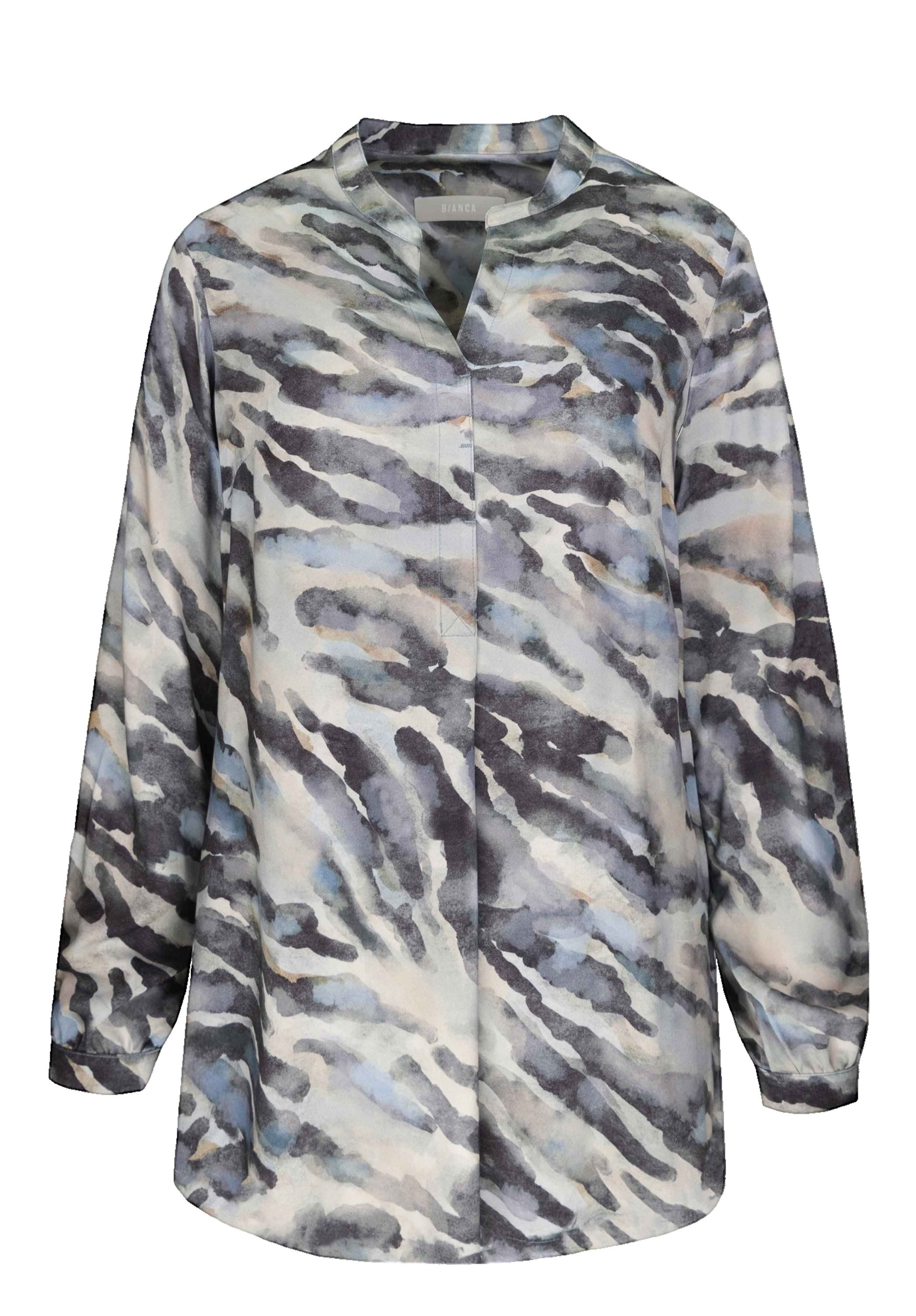bianca Longbluse DAGNA mit modischem Dessin und Stehkragen günstig online kaufen