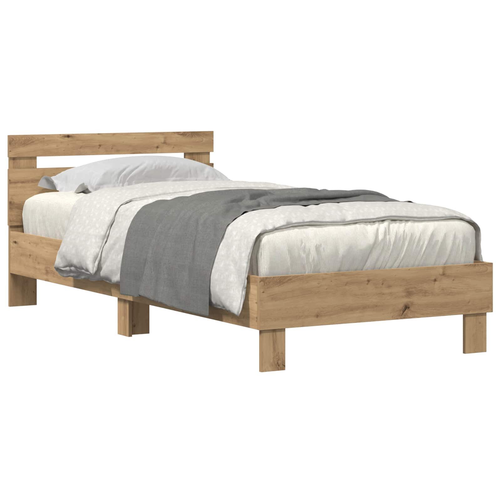 vidaXL Bett Bettgestell Artisan-Eiche 75 x 190 cm Holzwerkstoff (1-tlg) günstig online kaufen