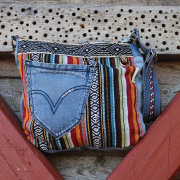 Sunsa Umhängetasche Schultertasche aus Jeans Crossbody Tasche mit Stoff, mit abnehmbaren Schulterriemen, enthält recyceltes Material