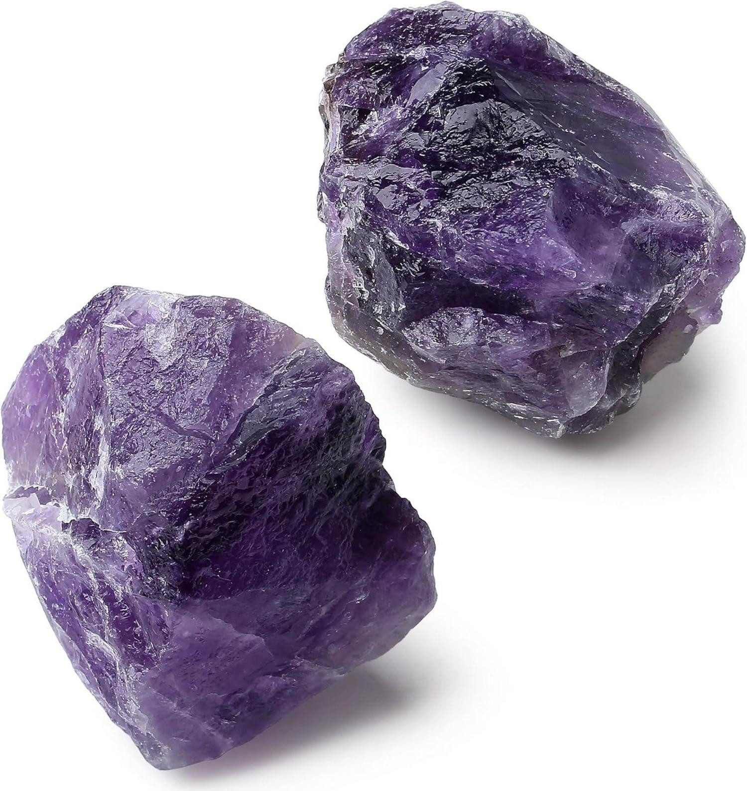 Edelstein Große Amethyst Kristall Rohsteine 2 Stück - Naturstein Meditation