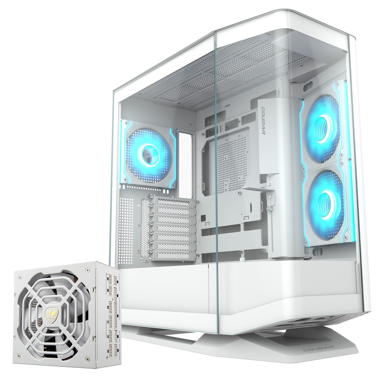 Cougar Gaming-Gehäuse FV270, Midi-Tower, USB/Audio, 2x USB 3.0, 1x USB 3.2 Gen2 Type-C, (Netzteil GR 1000 80+ Gold vorinstalliert), ATX, schwarz, 4 Lüfter vormontiert