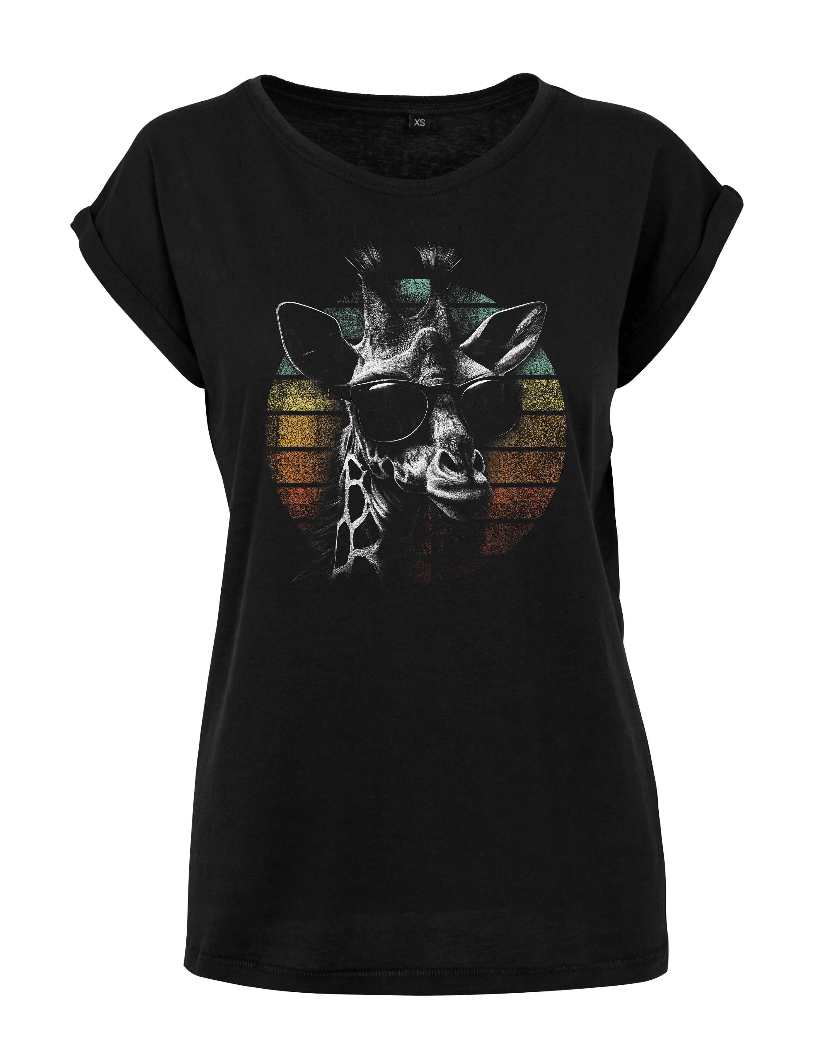 Youth Designz Print-Shirt "Retro Giraffe" Damen T-Shirt als Statement oder Geschenk Frauen Motiv mit stylischen Retro Aufdruck für Frauen