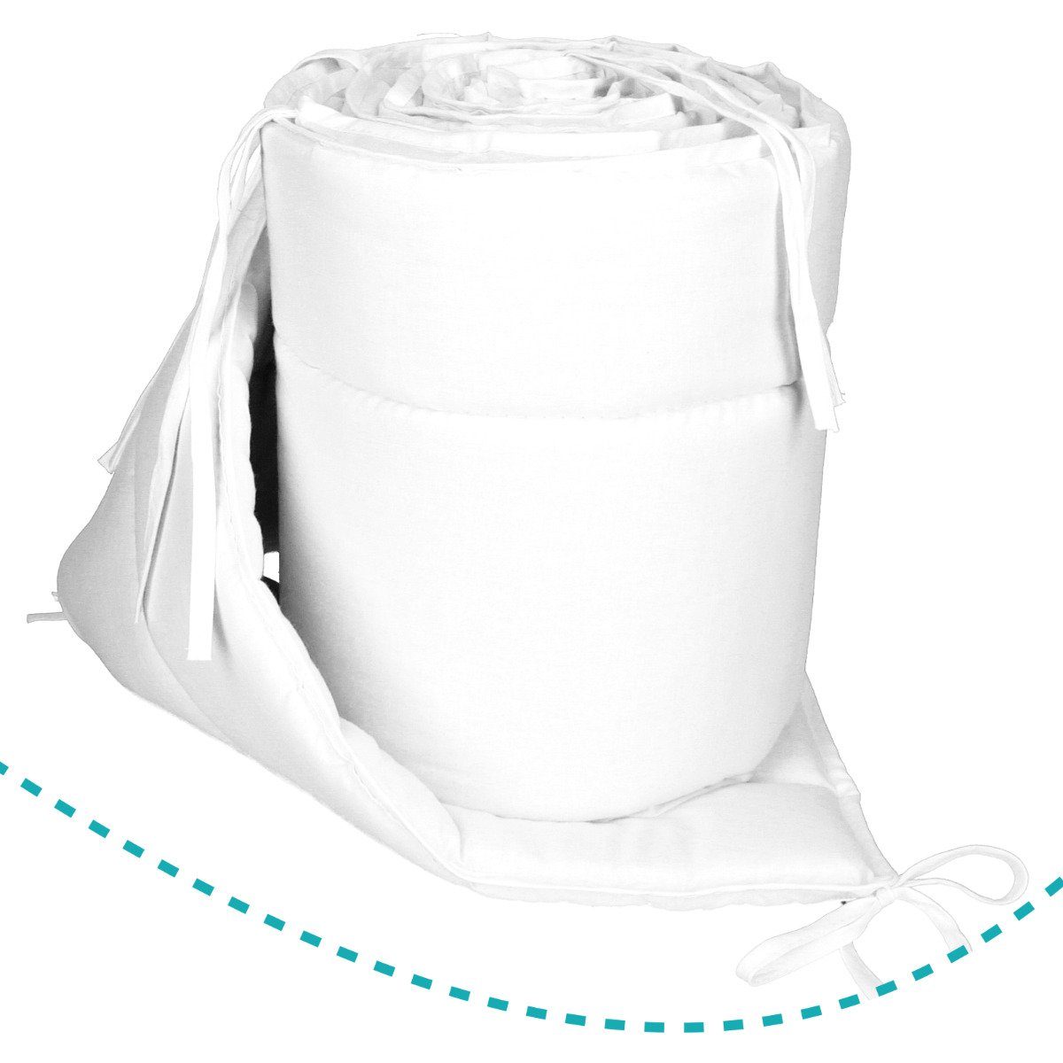 150x28cm Icegrey Bettumrandung Baby Nestchen Atmungsaktives Netz für Babybett Gemustert gepolsterter Kopfschutz für Baby Beistellbetten 1