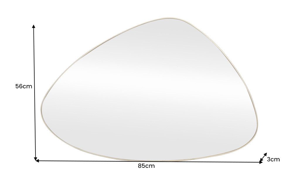 riess-ambiente Wandspiegel NOEMI 85cm gold – moderne Form, variabel aufhängbar, dekorativ (Einzelartikel, 1-St), asymmetrischer Spiegel – ideal für Flur, Wohn- oder Schlafzimmer