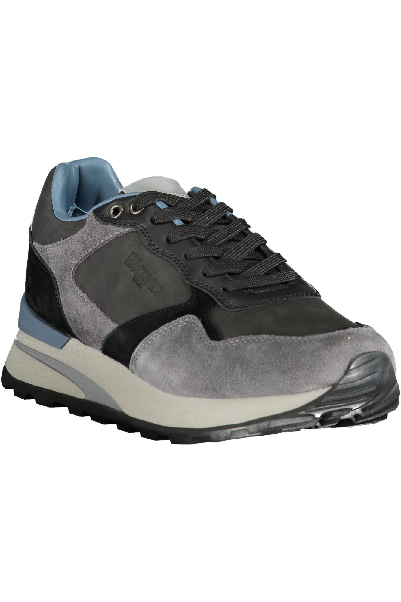 Blauer Sneaker Grauer Herren-Sportschuh mit Kontrasten und