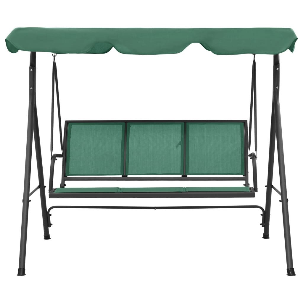 vidaXL Hollywoodschaukel, Gartenschaukel Grün 170 cm Textilene und Stahl