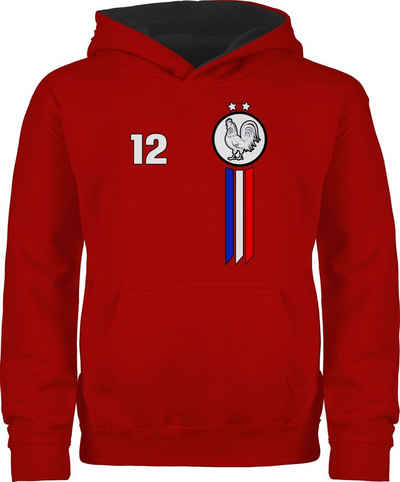 Shirtracer Hoodie 12. Mann Frankreich Emblem 2024 Fussball EM Fanartikel Kinder