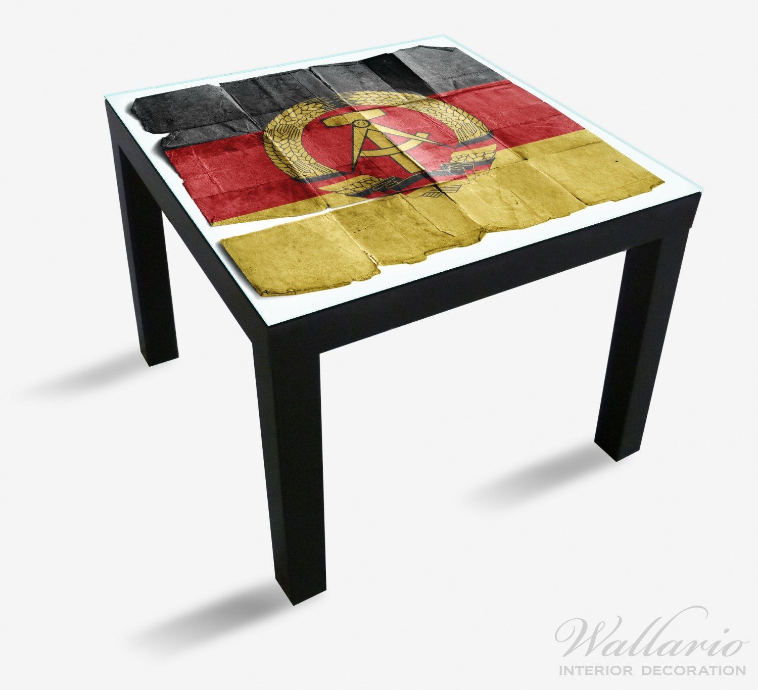 St), - geeignet für schwarz auf gold (1 Tisch Papier Ikea DDR rot Wallario Flagge Tischplatte Lack altem