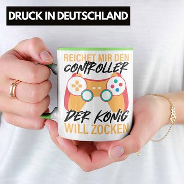 Trendation Tasse Trendation - Reichet Mir Den Controller Der König Will Zocken Geschenk Gaming Jungs Tasse
