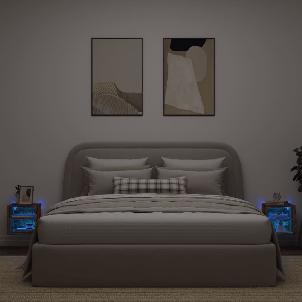 vidaXL TV-Wand TV-Wandschränke mit LED-Leuchten 2 günstig online kaufen