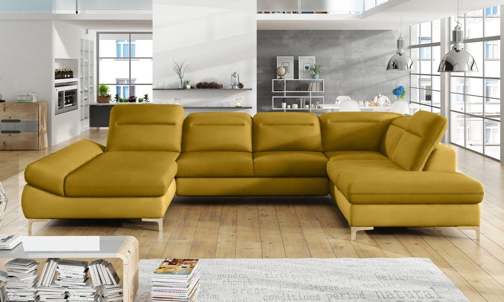 Stylefy Wohnlandschaft Timothy XL, Sofa, U-Form, Ottomane links oder rechts  bestellbar, mit Bettfunktion und Bettkasten, Relaxfunktion, Modern Design