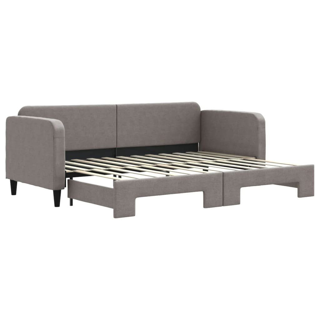 vidaXL Bett Tagesbett Ausziehbar Taupe 80x200 günstig online kaufen