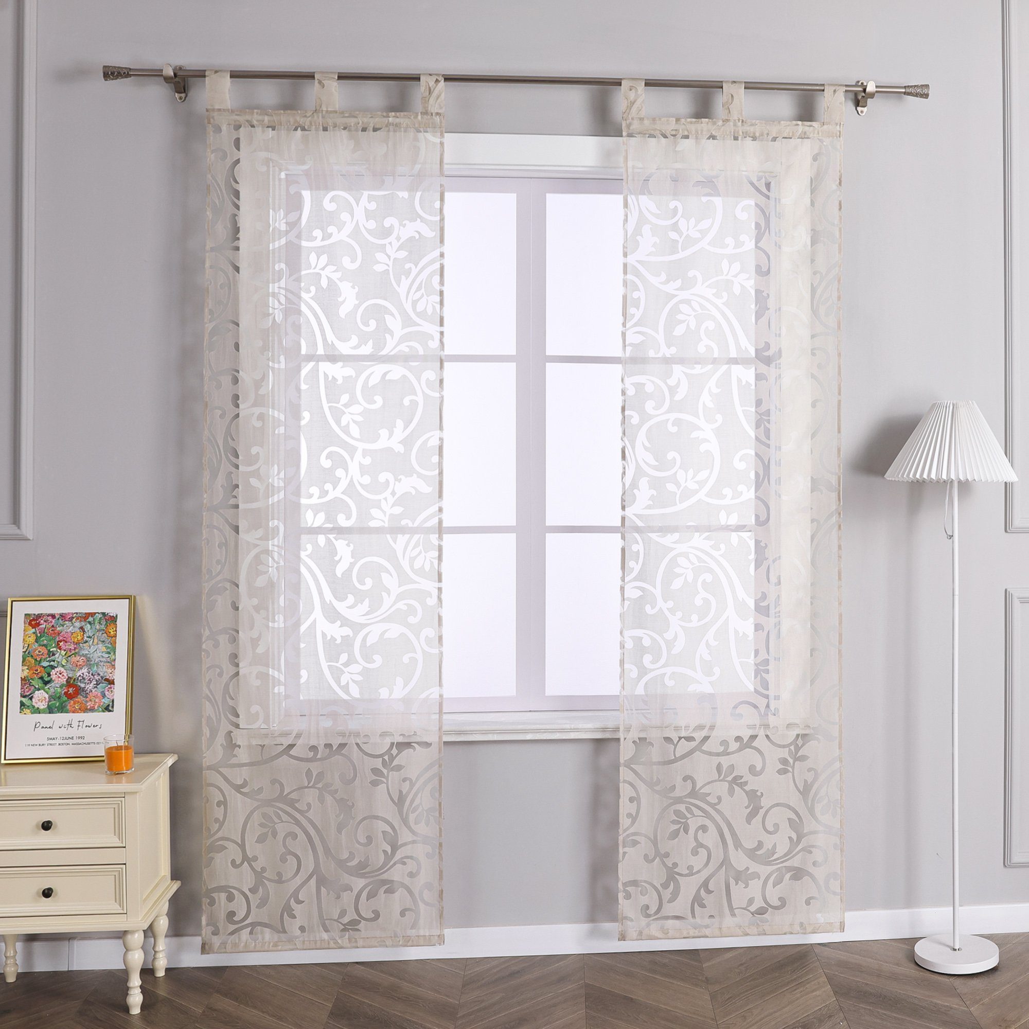 Joyswahl Schiebegardine Kerzen-Palmlilie (2 St), Schlaufen, halbtransparent günstig online kaufen