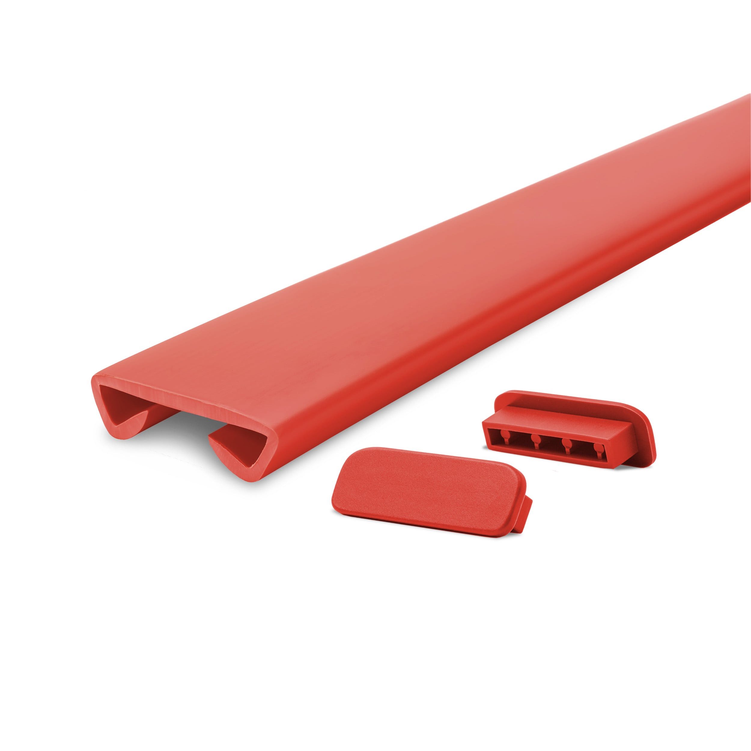 Quest Handlauf Treppenhandlauf STANDARD PVC, 100,00 cm Gesamtlänge, (Packung, 1 St), 40x8 mm, rutschfest, für Flachstahl 5-8 mm