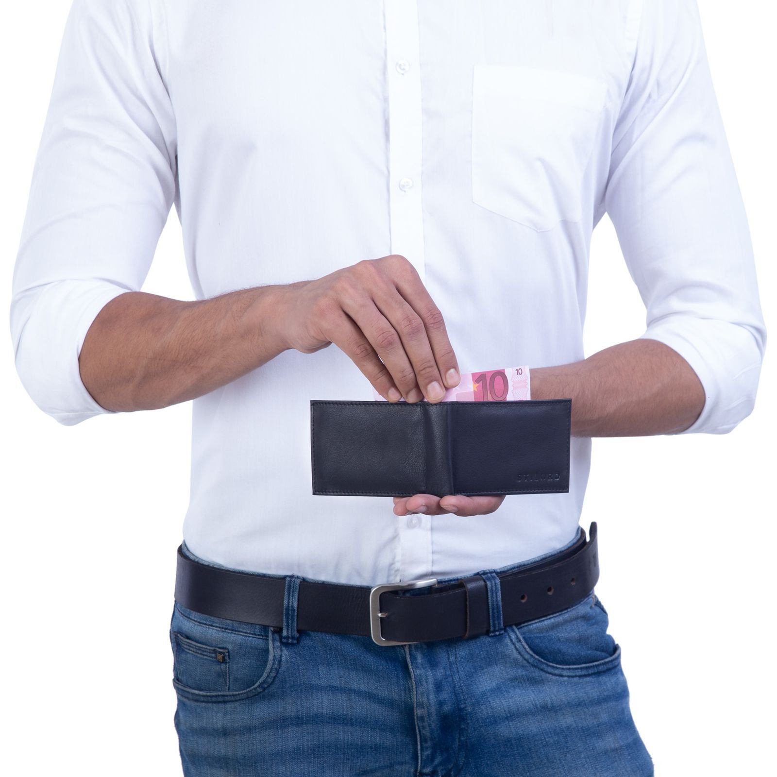 STILORD Geldbörse "Lincoln" Mini Geldbörse RFID Leder Herren – Bild 2 von 5