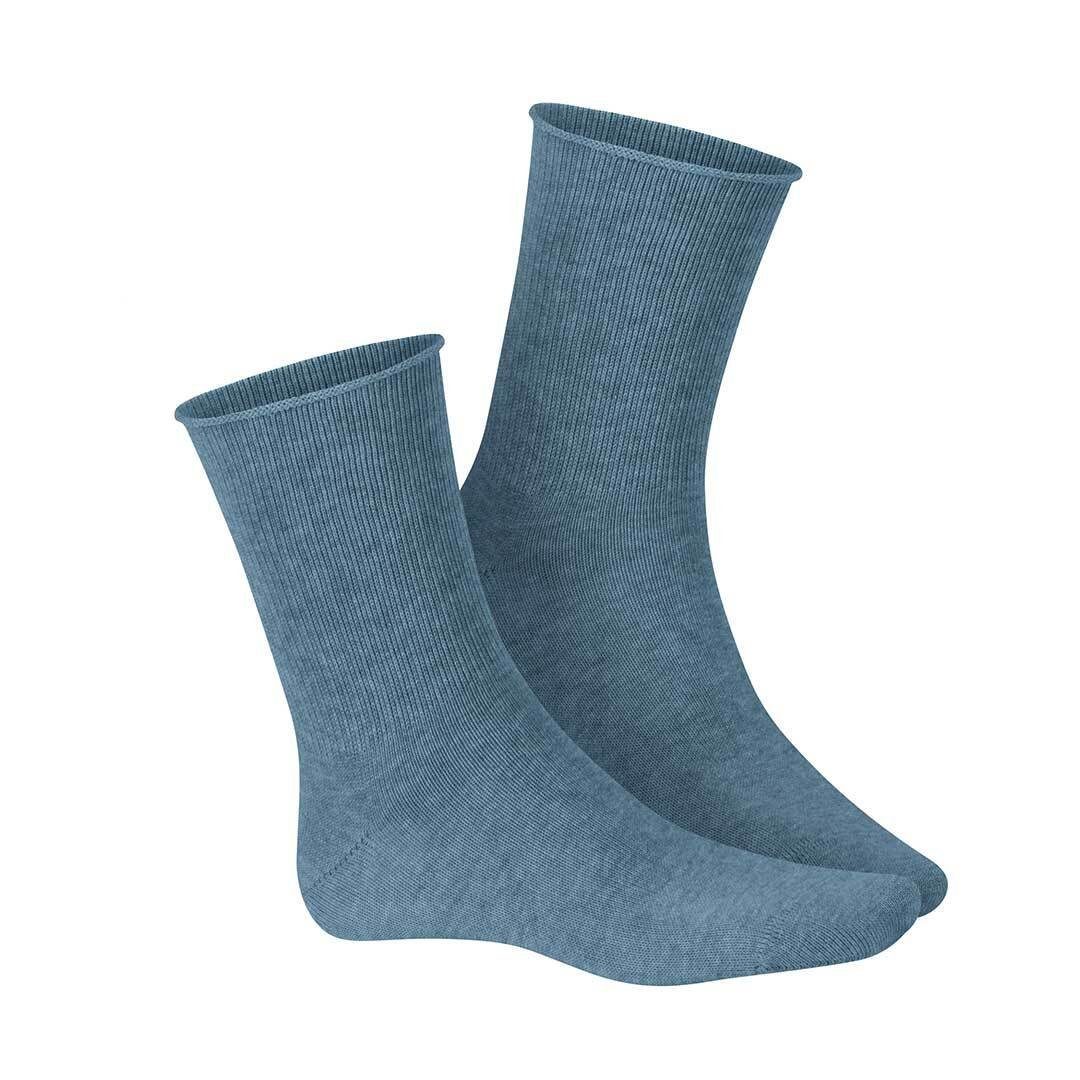 Gummifäden SOFT 0667 Herren Jeans-mel. (1-Paar) ohne Basicsocken Socken Hudson Druckfreie RELAX