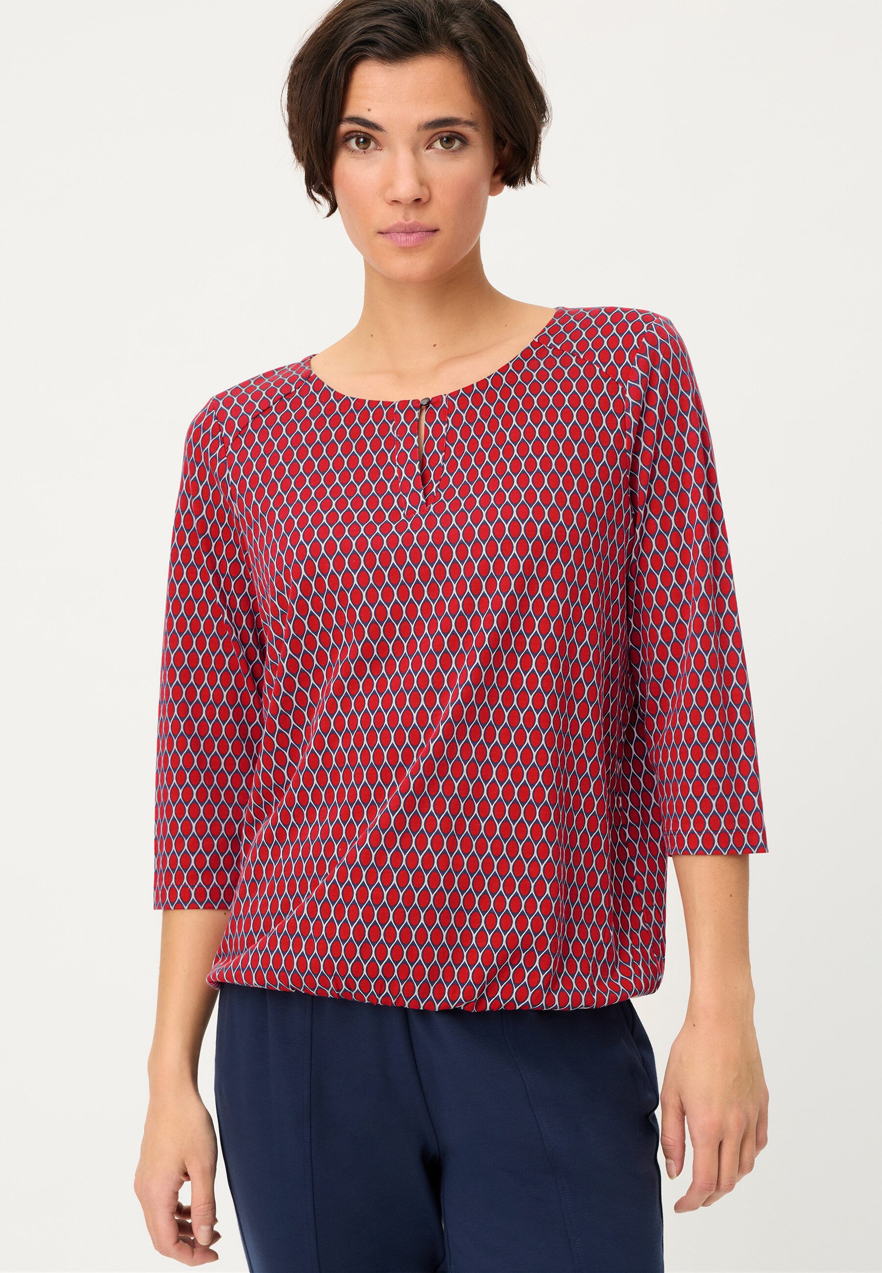 Olsen T-Shirt Shirt mit femininem Tunika-Ausschnitt