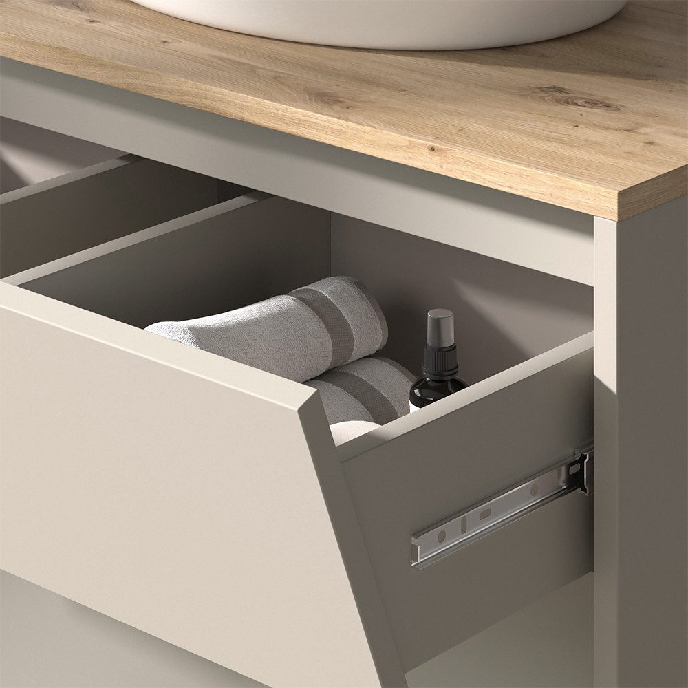 Vicco Waschbeckenunterschrank Edelin, Cashmere/Artisan, 80 x 50 cm mit 2 Sc günstig online kaufen