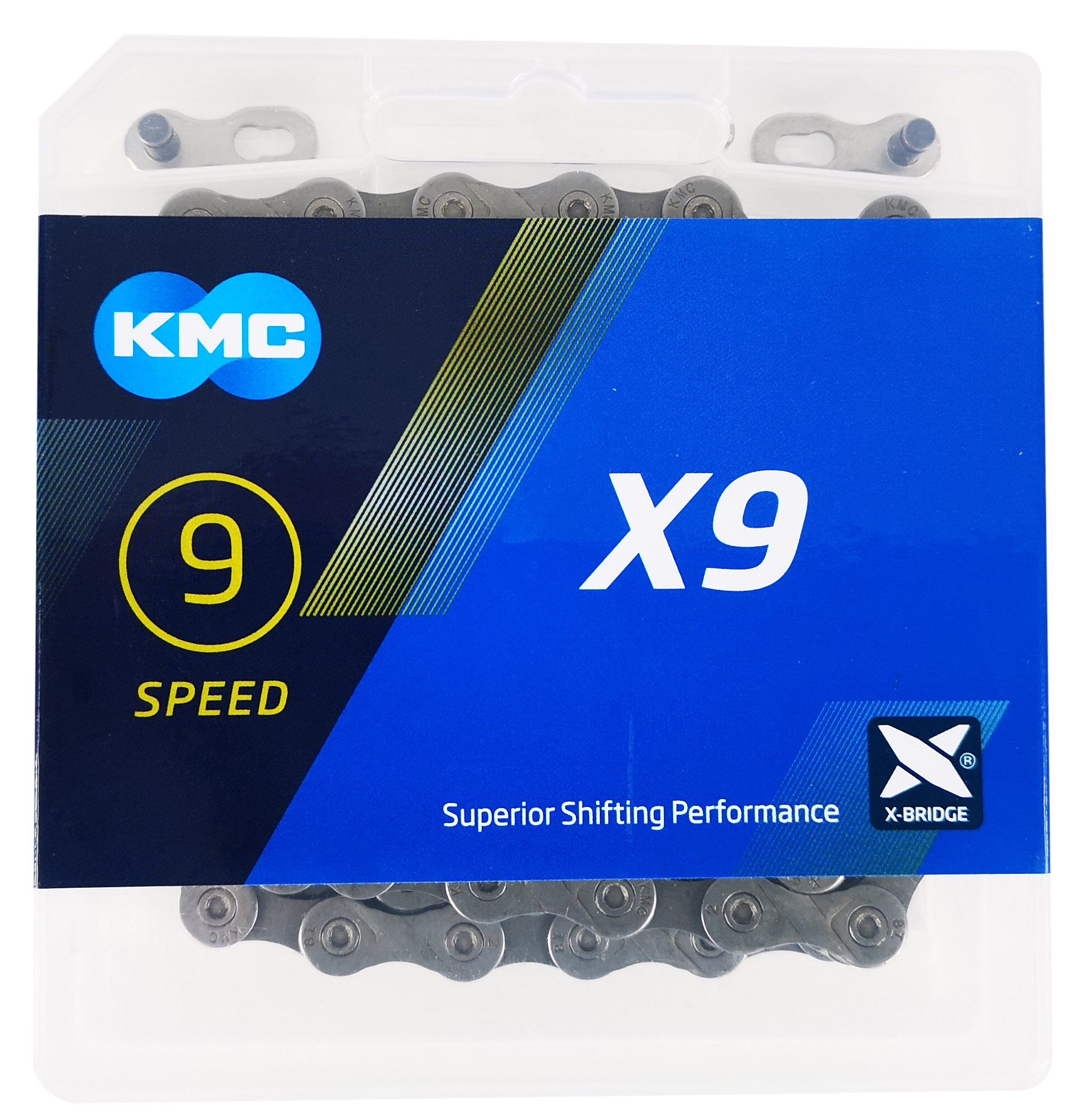 KMC Fahrradkette KMC X9 Kette 9fach für 27 Gang Schaltungen 1/2 x 11/128 9 Speed Chain 9 fach