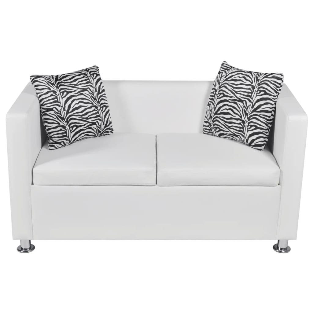 3-Sitzer + Sofa-Set 3-Sitzer + 2-Sitzer vidaXL Sessel Weiß Kunstleder